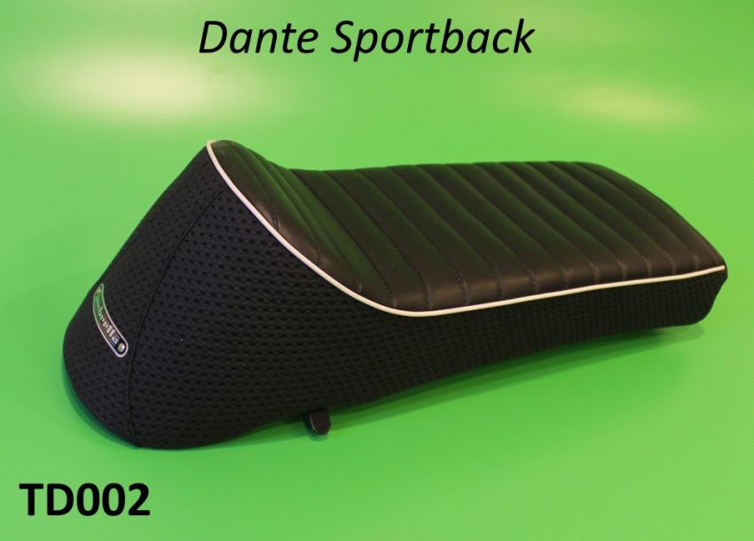 Sella sportiva RLC Dante Sportback nera Lambretta LI + TV + SX + Special + DL +Serveta