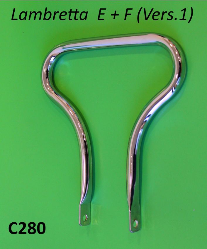 Chromed passenger grab handle Lambretta E + F (Vers.1)