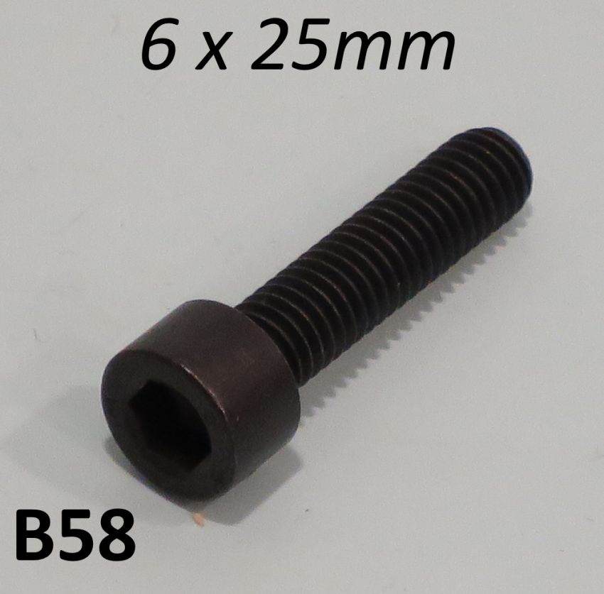 Vite a brugola 6 x 25mm (brunita) per motore Lambretta A (2a vers.) + B + C + LC + D + LD