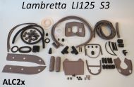 Kit profili in gomma completo Casa Lambretta, colore Grigio, per Lambretta S3 LI125