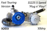 Complete Casa Performance SS225 5 speed engine Turismo Veloce for Lambretta S1 + S2 + TV2 + S3 +TV3 + Special + SX + DL + Serveta