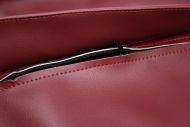'Rimini Lambretta Centre' ox blood red spare wheel cover with pocket + embossed logo