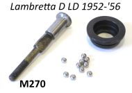 Kit tirante frizione (asta + sfere + calotta pista per sfere) per Lambretta D + LD 1952-'56