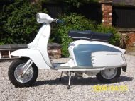 Blue Pegasus 'flatbase' seat HIGH fronted version for Lambretta LI + TV + SX + DL + Serveta