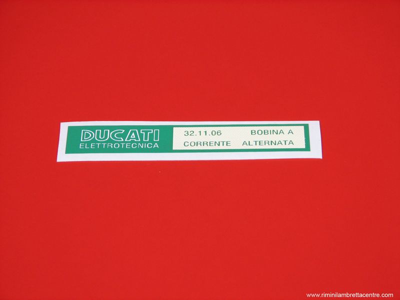 'Ducati' sticker for H.T. coil