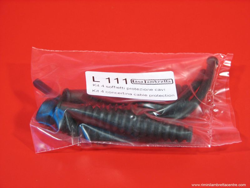 Clutch - gears - rear brake cables rubber shroud kit Lambretta LI + TV2/3 + SX + GP/DL (5 pcs.)