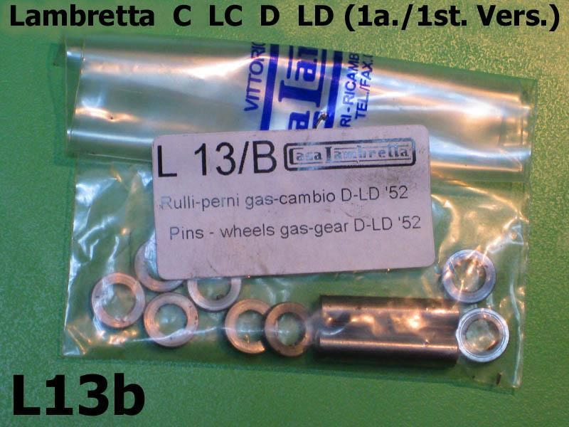 Handlebar Teleflex gearchange & throttle control pins and rollers set Lambretta C + LC + D + LD (model 1951-1952)