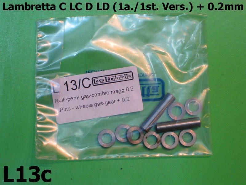 Handlebar Teleflex pins and rollers set oversized +0.2mm Lambretta C + LC + D + LD