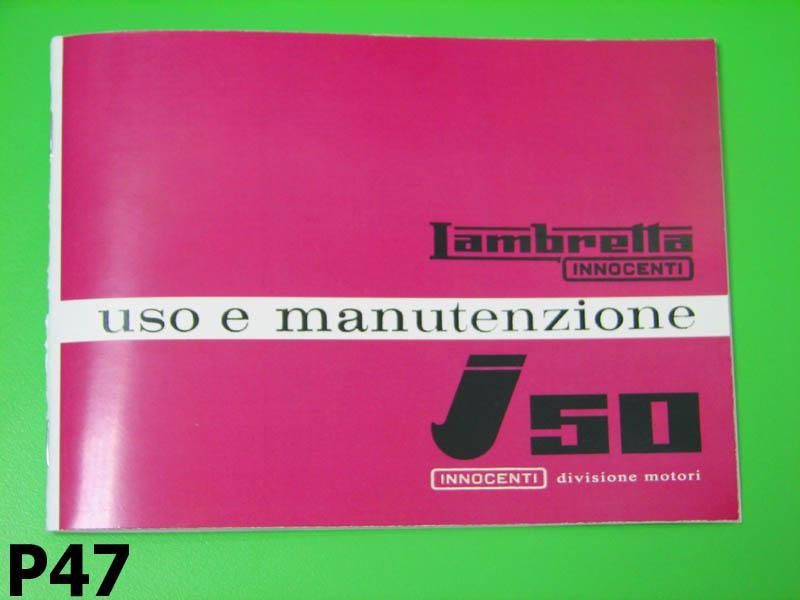 Libretto uso e manutenzione per Lambretta J50