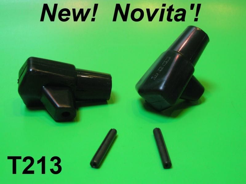 Pair of black rubber stand feet & pins for Lambretta LI + TV + SX + Special + GP/DL + Serveta