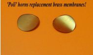 Original brass membrane plates for Poli horns (pair)