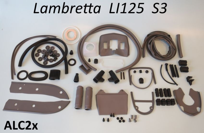 Kit profili in gomma completo Casa Lambretta, colore Grigio, per Lambretta S3 LI125