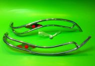 Doppi bordini con gemme rosse per scudo tipo 'Ulma' per Lambretta LI S1/S2 + TV1 + TV2