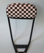 Black short backrest with chequered pad for Lambretta + Vespa