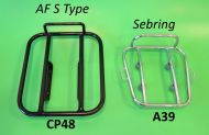Black Rear AF 'S' Type style carrier for Lambretta LI S3 + TV3 + SX + Special + GP/DL + Serveta