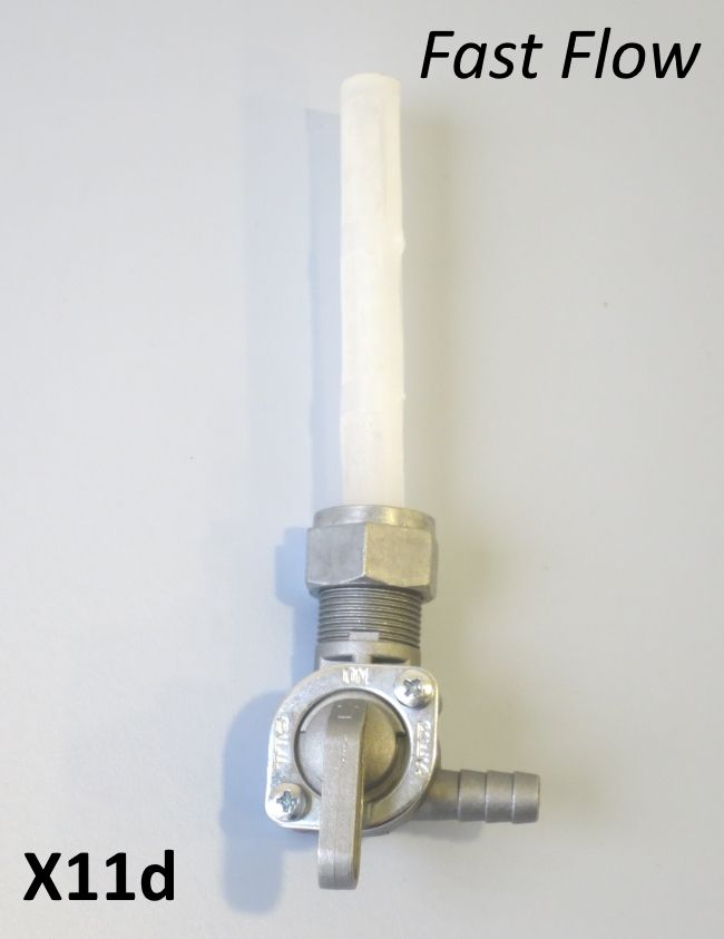 Rubinetto benzina Fast Flow con leva corta + uscita posteriore Lambretta S1 + S2 + S3 + SX + DL