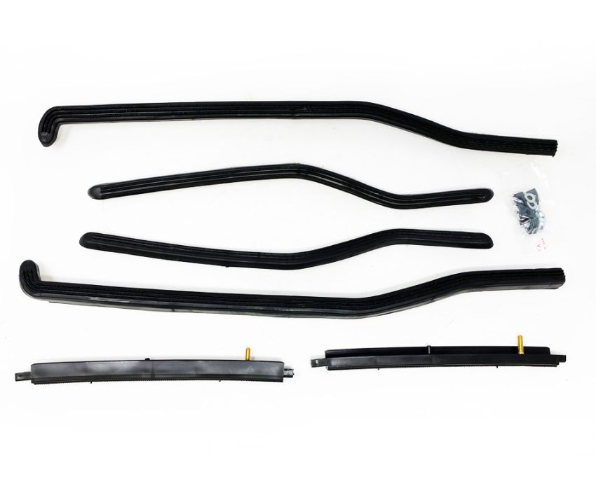 Complete black footboard plastic runner kit for Lambretta GP/DL