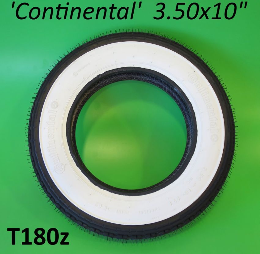 High quality Continental 3.50 x 10" white-wall tyre