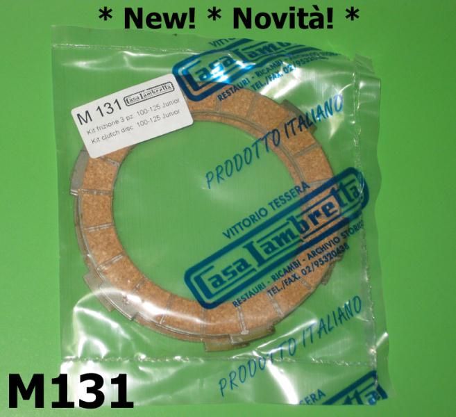Serie di 3 dischi frizione guarniti Surflex Lambretta J50 + Cento + J125 M3 + Stellina M4 + Lui 75S/SL