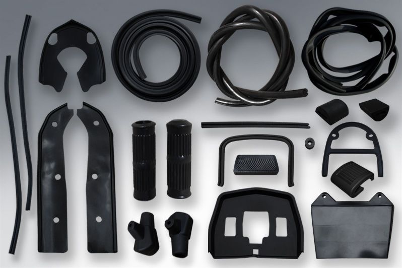 Black rubber set for Lambretta LI Special + SX + TV3