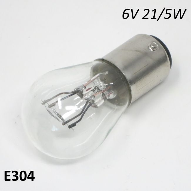 Lampadina biluce 6V 21/5W fanale posteriore Lambretta LI S2 + TV2 (modelli dal 1960 al 1961)