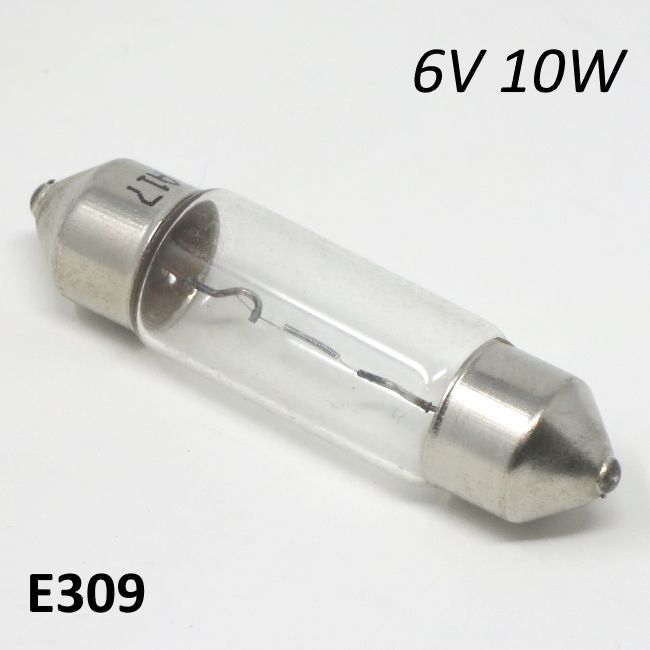 6V 10W torpedo festoon bulb for headlight Lambretta J50 + LUI50