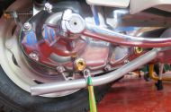 Prigioniero carter motore M6 zincato 'versione maggiorata XL' per fissaggio terminale marmitta al carter motore Lambretta LI + TV2/3 + SX + Special + DL + J + Lui + Serveta