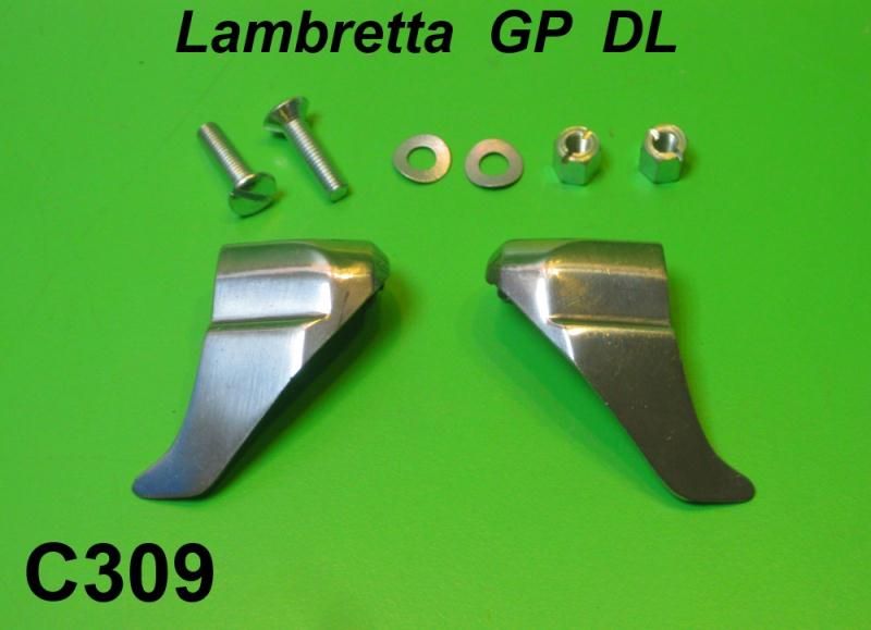 Coppia di puntalini inferiori bordo scudo per Lambretta DL