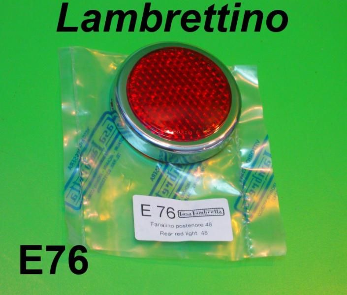 Rear light lense & chrome ring surround for Lambrettino 48