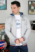 Lambretta F/Z Hoodie Grey/darl blue/red
