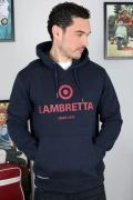 Felpa con cappuccio Lambretta BLU NAVY con target