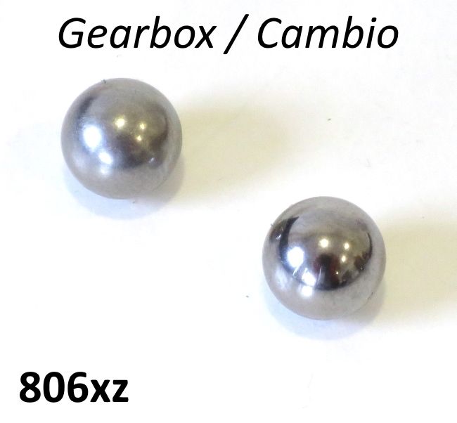 Steel balls for gearbox sliding dog gear selector Lambretta LI + TV2/3 + SX + Special + GP/DL + Serveta + J + Lui