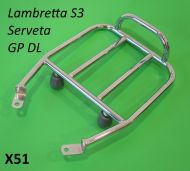 Portapacchi posteriore piccolo per sella lunga / sportiva Lambretta LI S3 + TV3 + Special + SX + DL