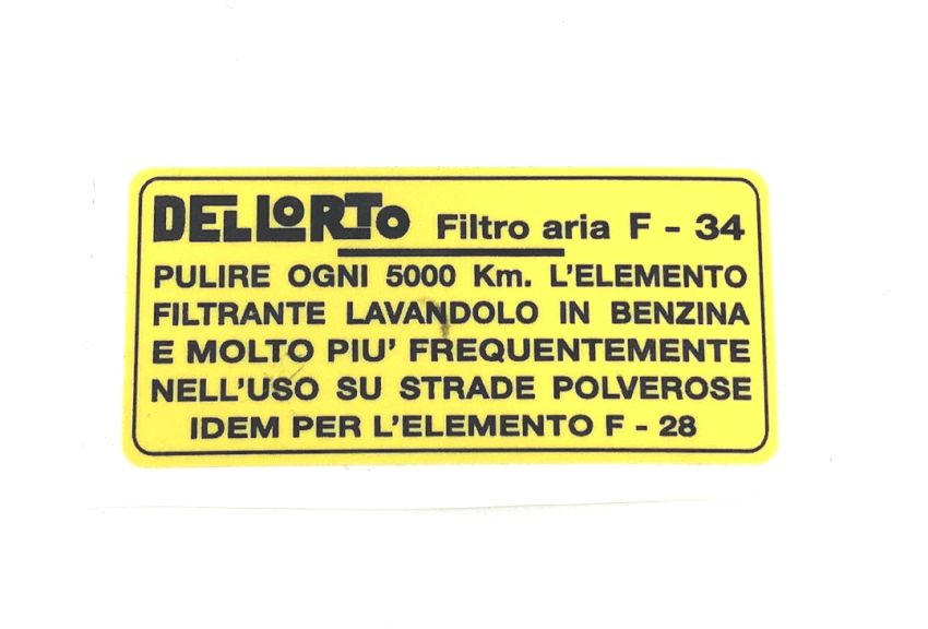 Lambretta S1 Framebreather airfilter box sticker with black cylindrical filter box type