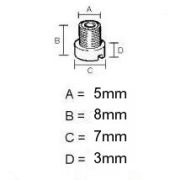 5mm small thread jet Dell'Orto MA + MB + SH + SHB (main jet) + PHBL + PHBH (min jet) carburettors