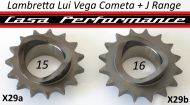 Pignone anteriore z16 versione per manicotto parastrappi Lambretta Lui  + J