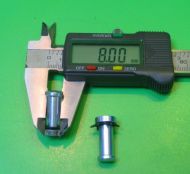 Perno maggiorato +1,00mm con rondella e dado per leva freno / frizione Lambretta LI + TV2/3 + SX + DL + Serveta