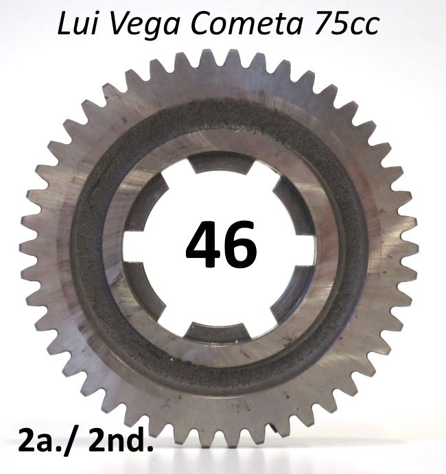 46T 2nd gear cog for Lambretta Vega + Cometa 75cc (4 speed)
