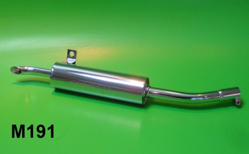 Tubo di scarico marmitta con polmoncino cromato Lambretta D + LD 150 (mod. dal 1954 al 1955)