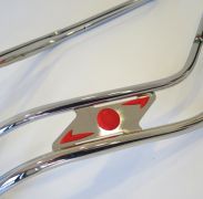 Doppio Bordo scudo Cuppini Ulma Replica per Lambretta LD125 + LD150 (gemme rosse)