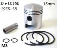Pistone Lambretta D + LD 150cc spinotto 16mm (+ maggiorazioni varie)