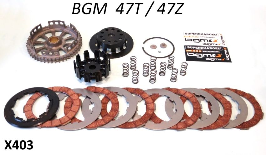 Frizione completa BGM Superstrong 47z Lambretta S1 + S2 + S3 + SX + DL + Serveta