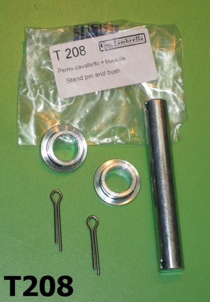 Perno cavalletto con bussole e seeger per Lambretta D + LD