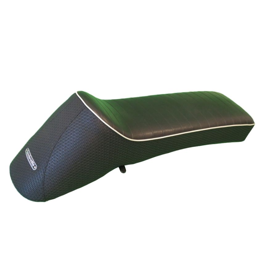 Sella sportiva RLC Dante Longback Nera per Lambretta LI + TV + SX + Special + DL + Serveta