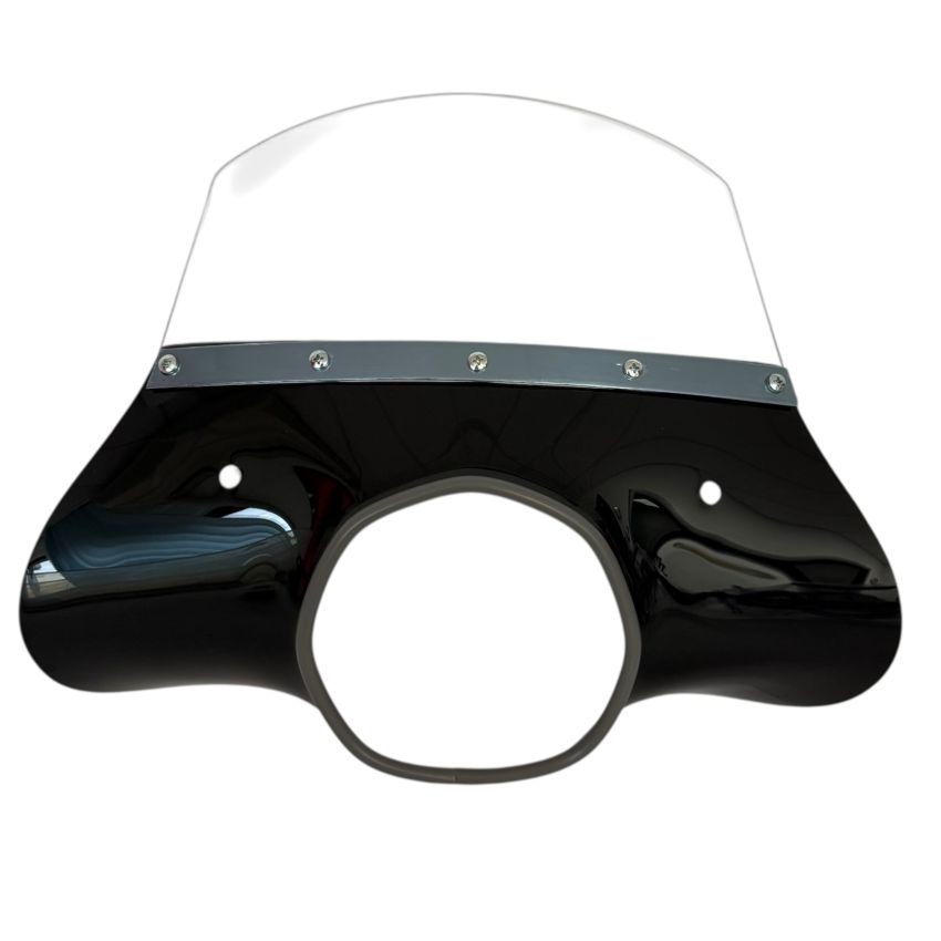 Black 'Classic' model flyscreen for Lambretta SX+ TV+ GT+ Special +Serveta (+ bracket set)
