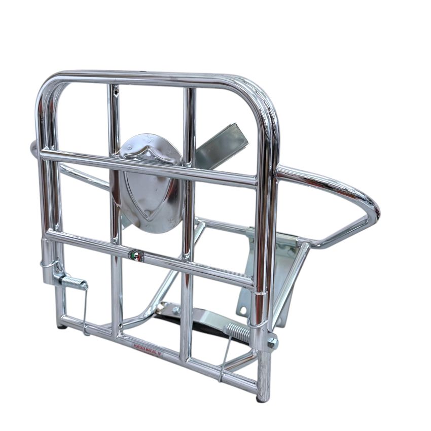 Portapacchi posteriore verticale con portaruota di scorta modello Lusso Lambretta LI S1/ S2 + TV1 + TV2