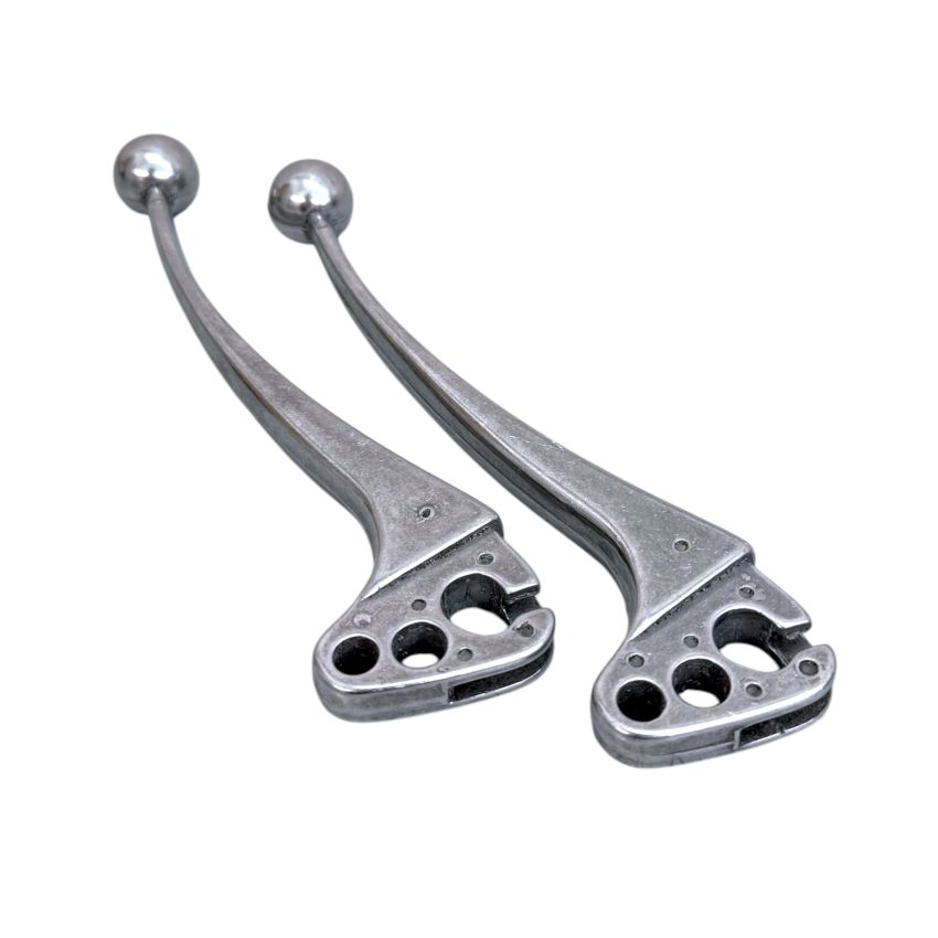 Pair of ball ended clutch + front brake levers (large type) for Lambretta LI S1, LI S2, TV2