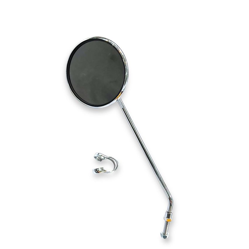 Specchio retrovisore tondo SINISTRO / DESTRO con asta LUNGA , filetto da 8mm
