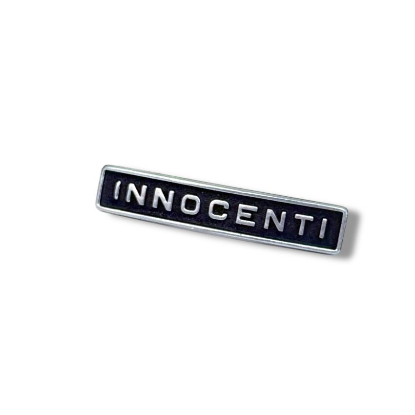 Targhetta 'Innocenti' per scudo Lambretta J50 Deluxe + J125 M4 Stellina