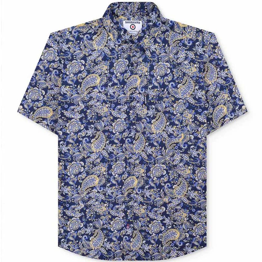 Camicia Lambretta a maniche corte Painsley WHITE/BLUE